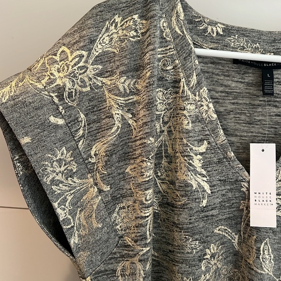 White House Black Market Gold Foil Printed Tee - Picture 3 of 4